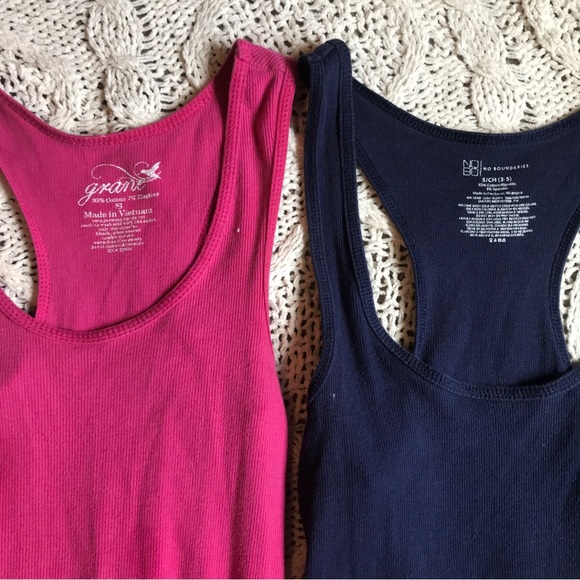 Bundle of two navy and pink longline tank tops - Picture 2 of 3